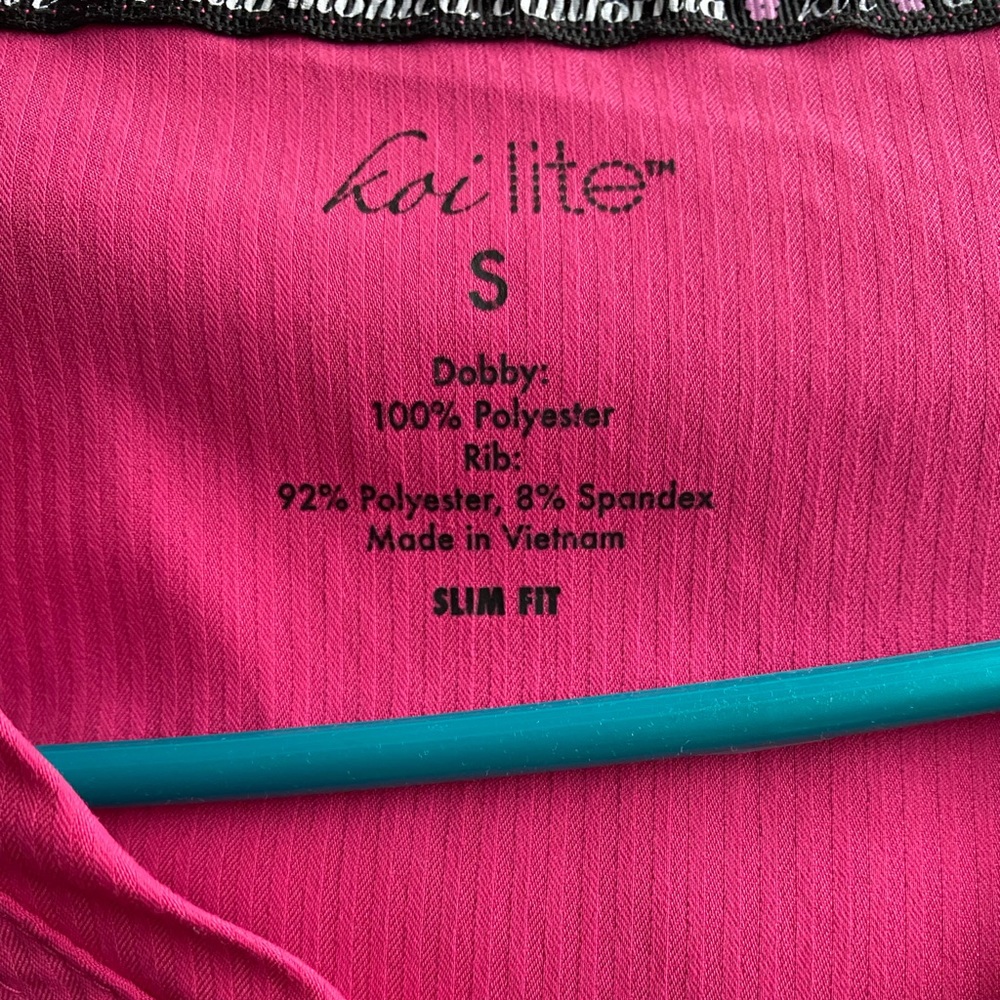 Koi slim fit pink outfit shirt small pants medium